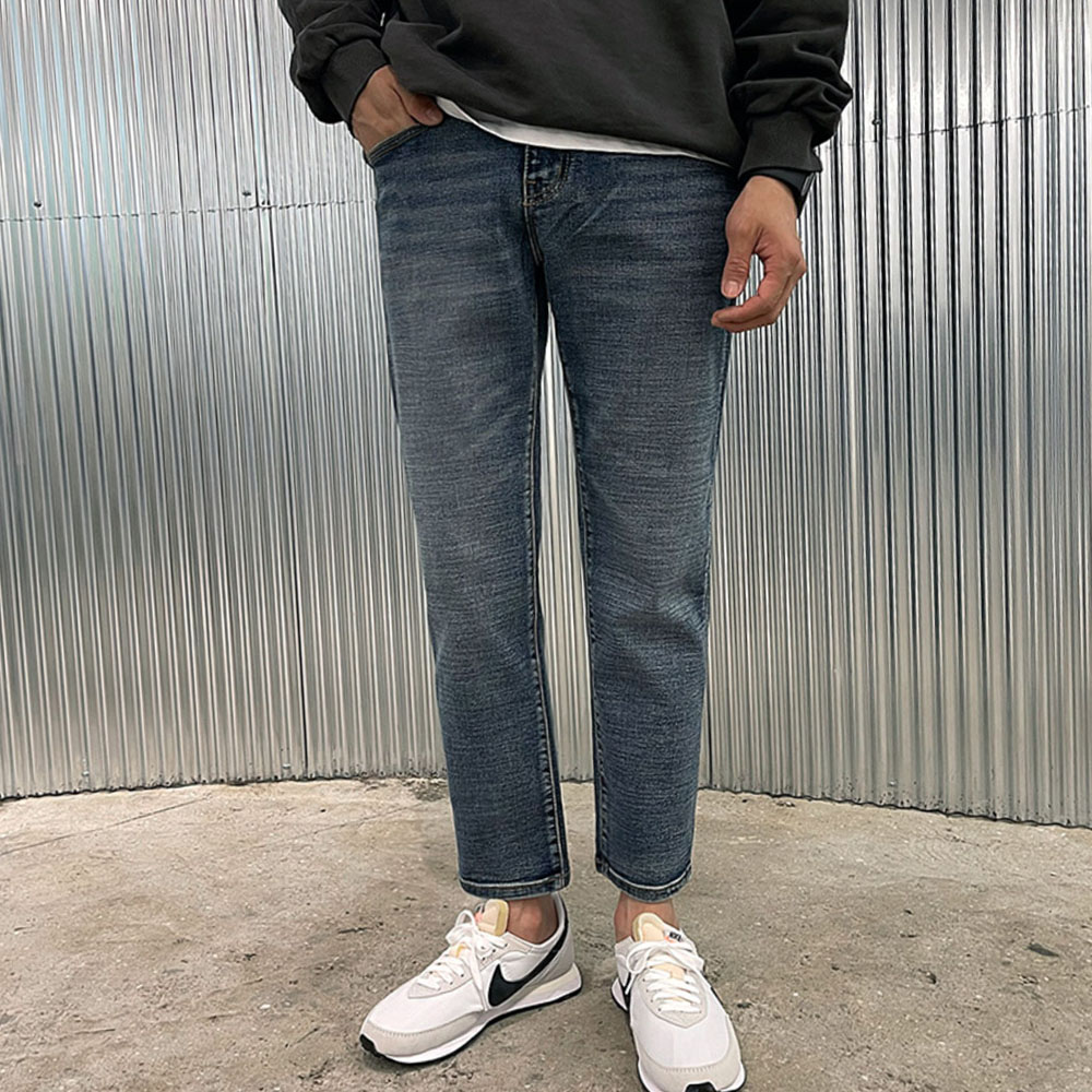 레일 히든밴딩 숏&롱 워싱데님