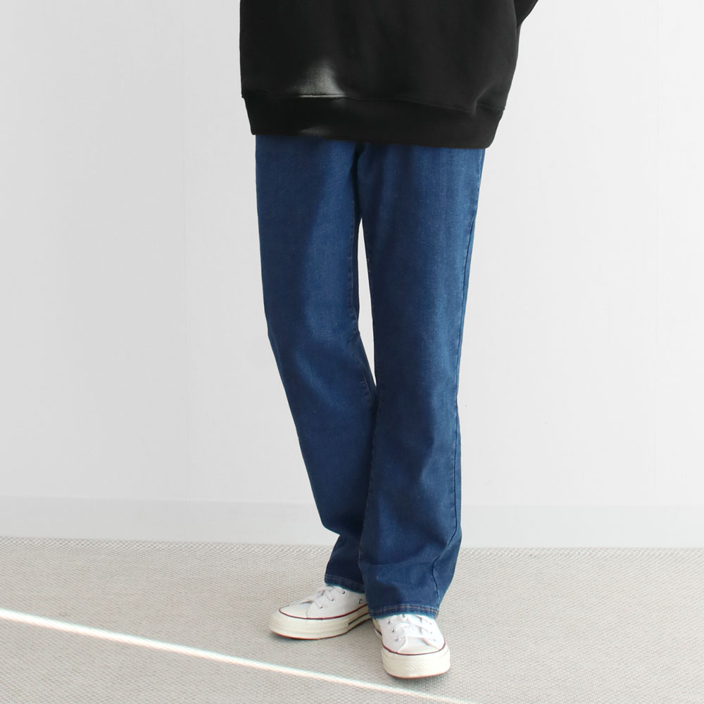 4컬러 와이드핏 핀턱 데님 팬츠