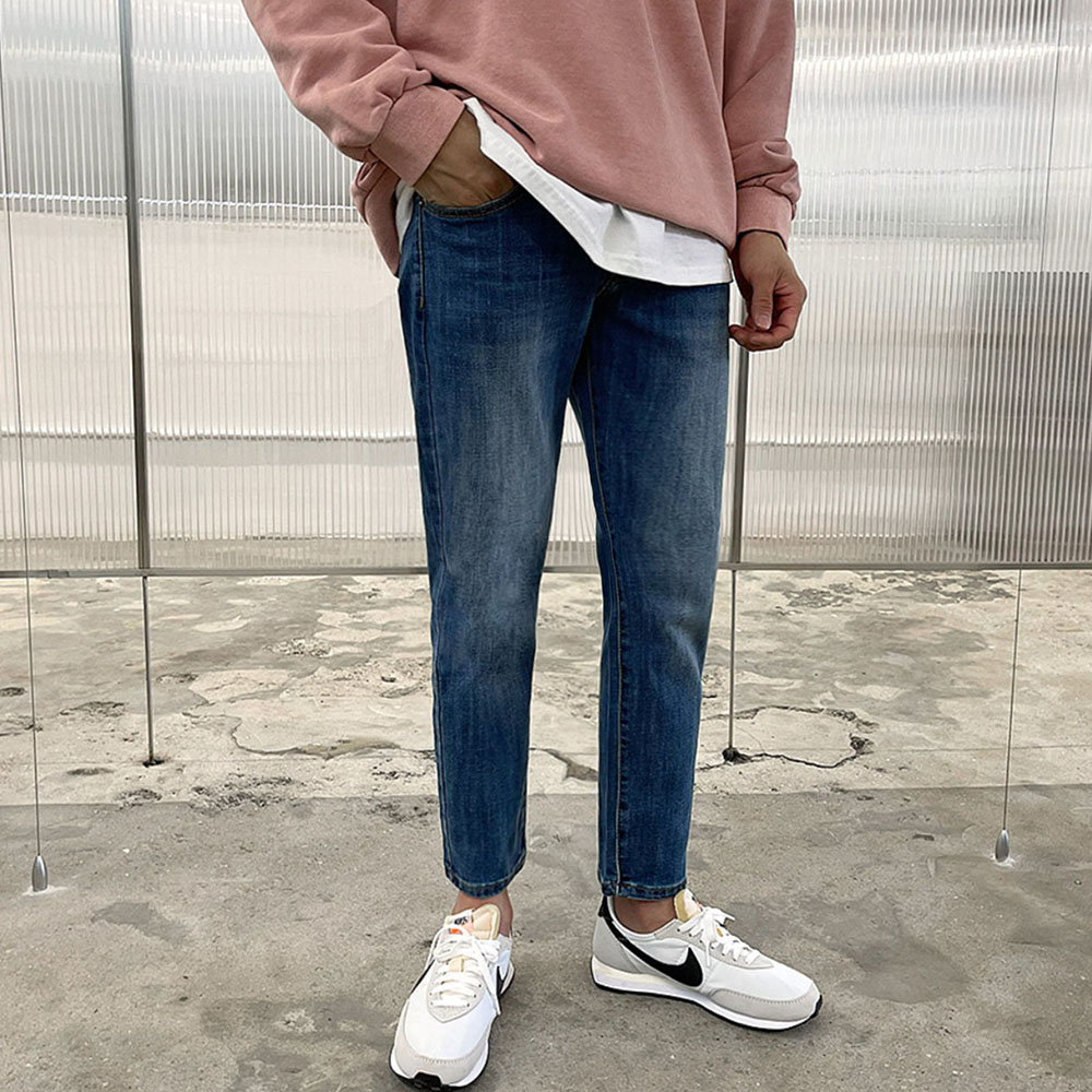 레일 히든밴딩 숏&롱 워싱데님