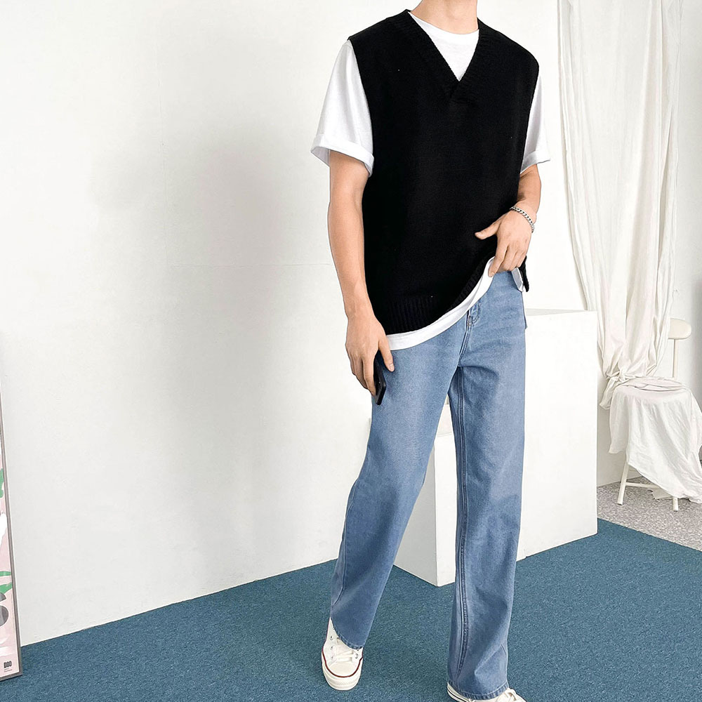 11컬러 소프트 V넥 조끼