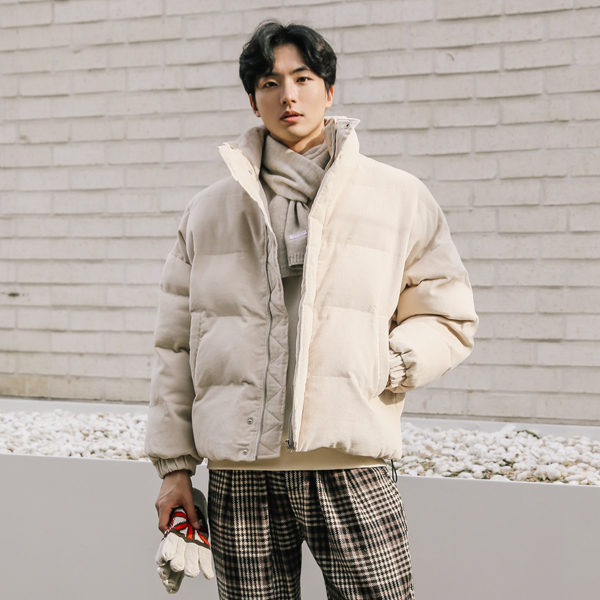 유니섹스 코듀로이 숏패딩