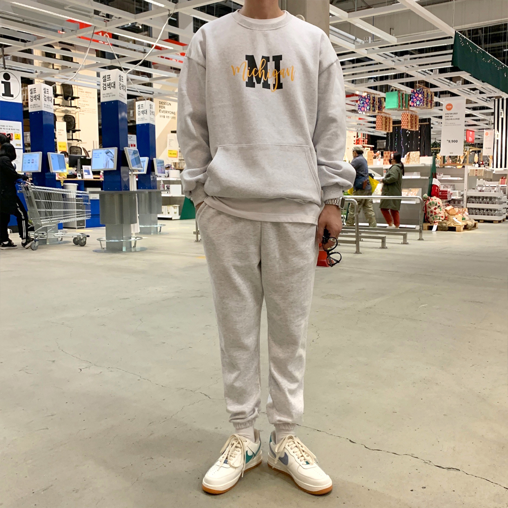 미시건 스트링 기모 맨투맨