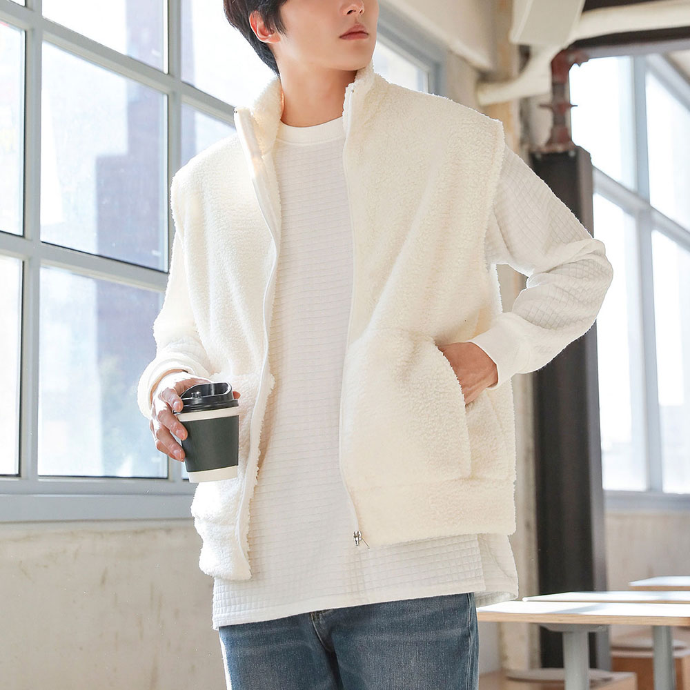 레이라 오버핏 보아털 조끼