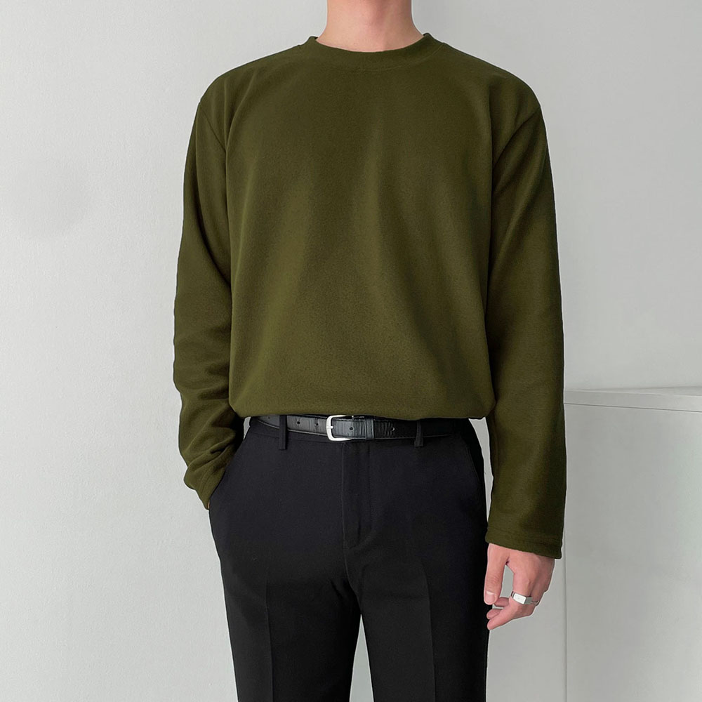 부들 후리스 라운드 긴팔티셔츠