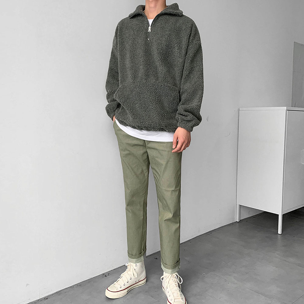 테디 양털 반집업 아노락