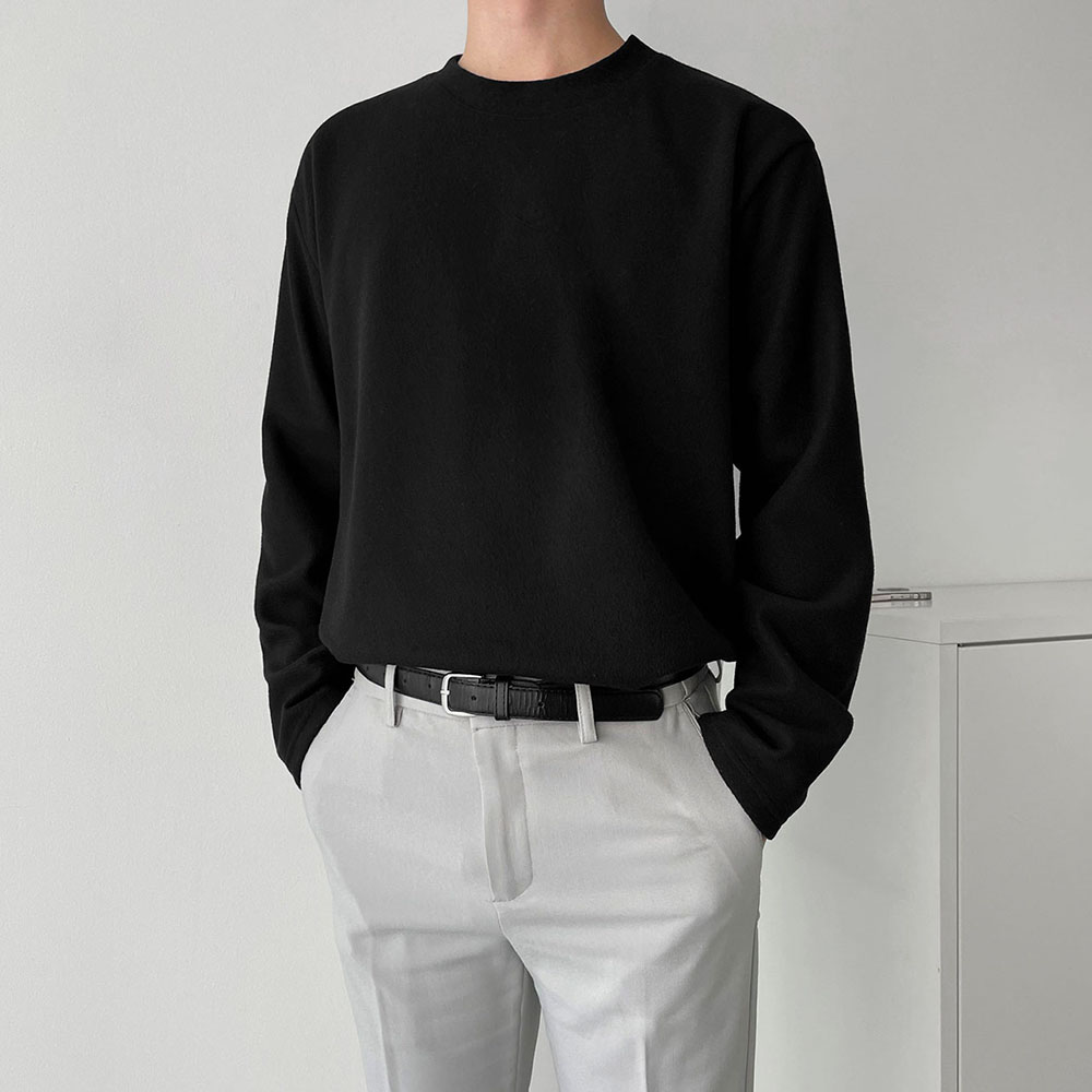 부들 후리스 라운드 긴팔티셔츠